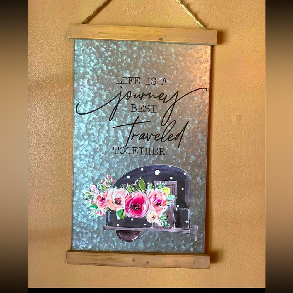 In Search Of Journey Camper Embossed Sign
